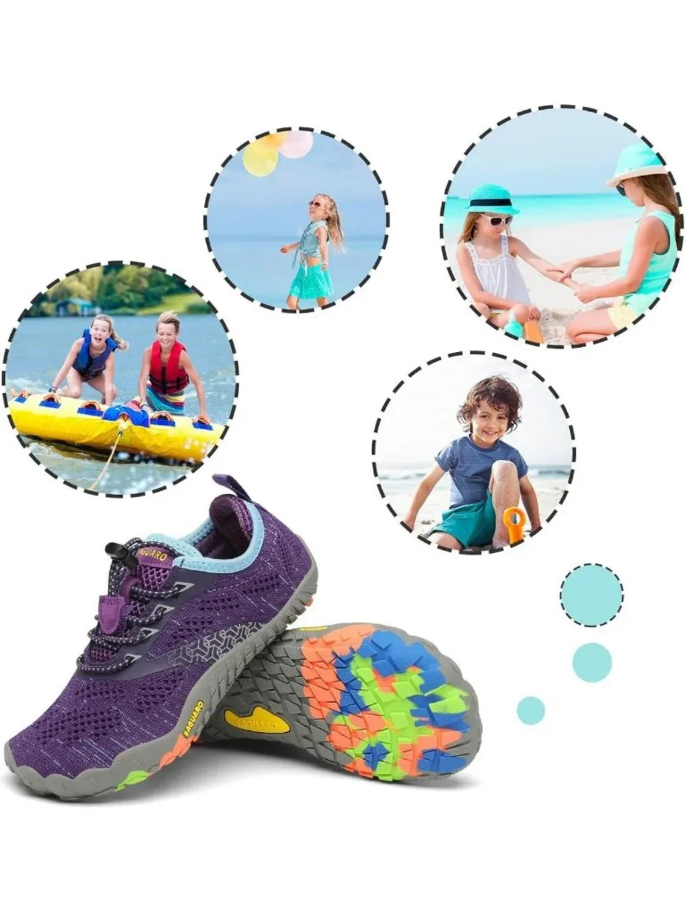 Lightweight Quick Dry Aqua Sneakers for Kids | Barefoot Athletic Water Shoes
